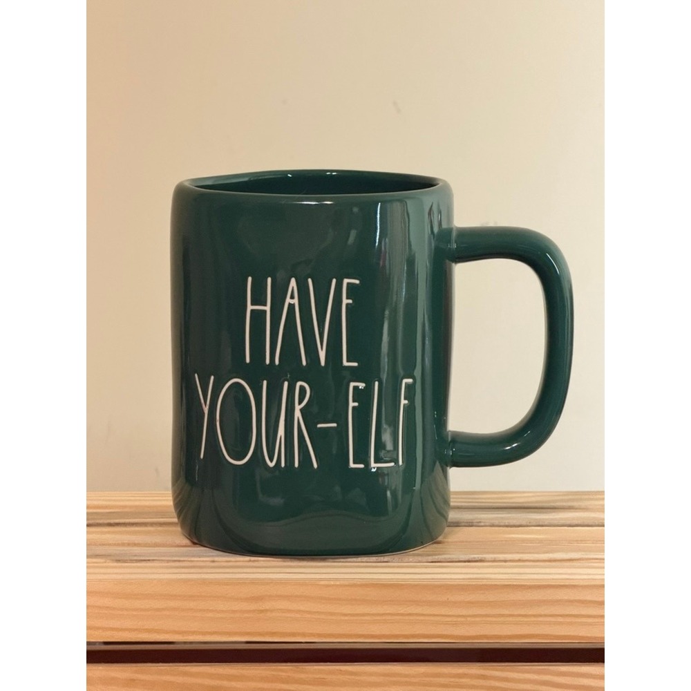 1138. Rae Dunn "Have Your-Elf" Green Christmas Coffee Mug Cup
